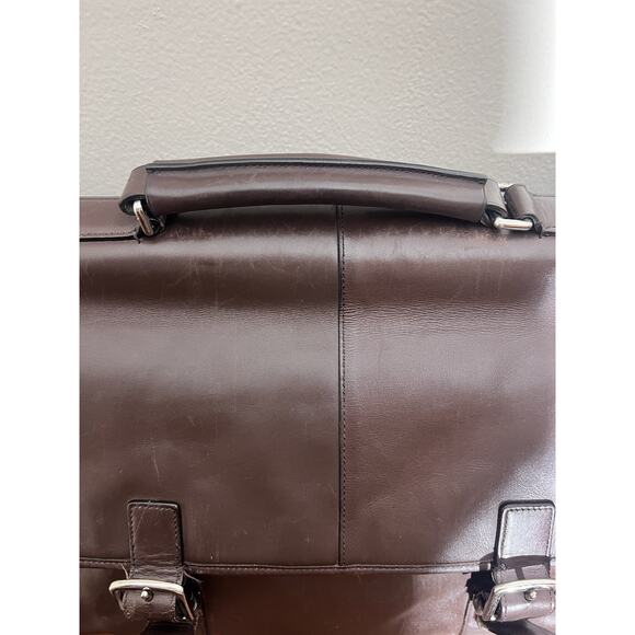 AUTHENTIC COACH LEXINGTON BROWN LEATHER BUSINESS FLAP BRIEFCASE #70666 EUC - Picture 4 of 16